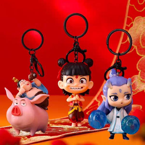 Cinema genuine Nezha Demon Boy Havoc Sea series dolls, straw cups, popcorn buckets, keychains, Ao Bing pendant ornaments